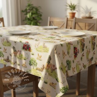 Dekostoff Cosy Farm Animals digital print