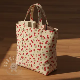 Dekostoff Linenlook premium Cherry Happy Joy