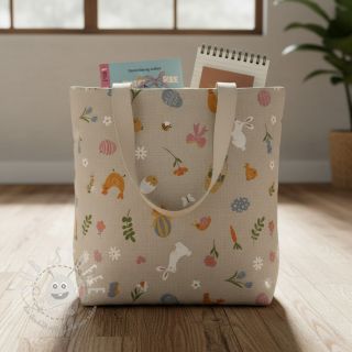 Dekostoff Linenlook premium Easter Doodle Icon