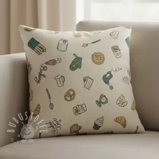 Dekostoff Linenlook premium Bake Off Doodle