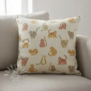 Dekostoff Linenlook premium Cute Wild Cat