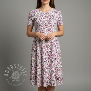 Jersey Flowers fuchsia digital print ORGANIC