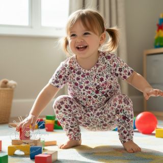 Jersey Flowers fuchsia digital print ORGANIC