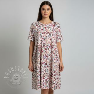 Jersey Flowers burgundy digital print ORGANIC