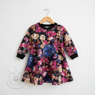 Sweatstoff Flower Luna black digital print