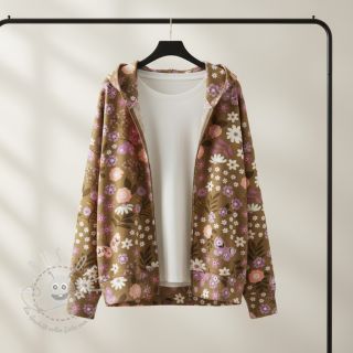Sweatstoff Flowers Azriel camel