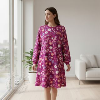Sweatstoff Flowers Azriel fuchsia