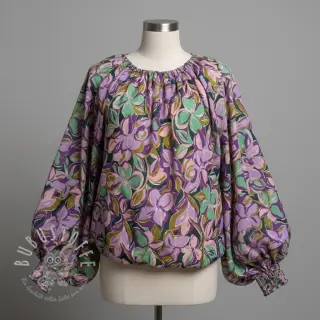 Baumwollstoff VISCOSE Flowers cobalt