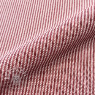 Dekostoff DOBBY Colored stripe cherry