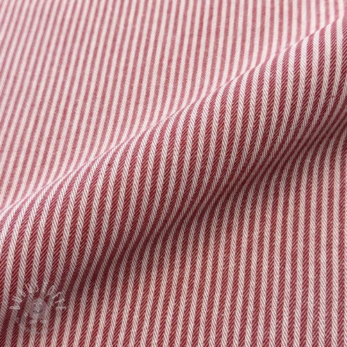 Dekostoff DOBBY Colored stripe cherry