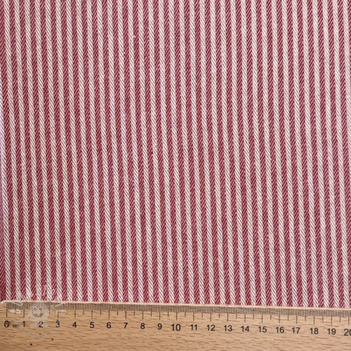 Dekostoff DOBBY Colored stripe cherry