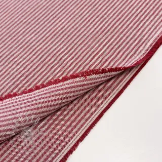 Dekostoff DOBBY Colored stripe cherry