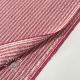 Dekostoff DOBBY Colored stripe fuchsia