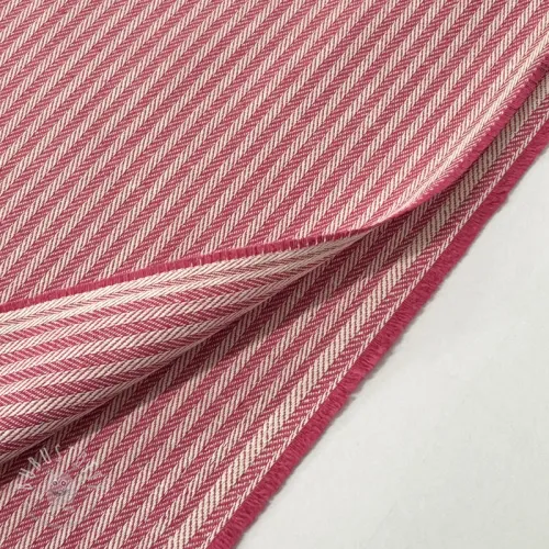 Dekostoff DOBBY Colored stripe fuchsia