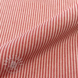 Dekostoff DOBBY Colored stripe poppy red