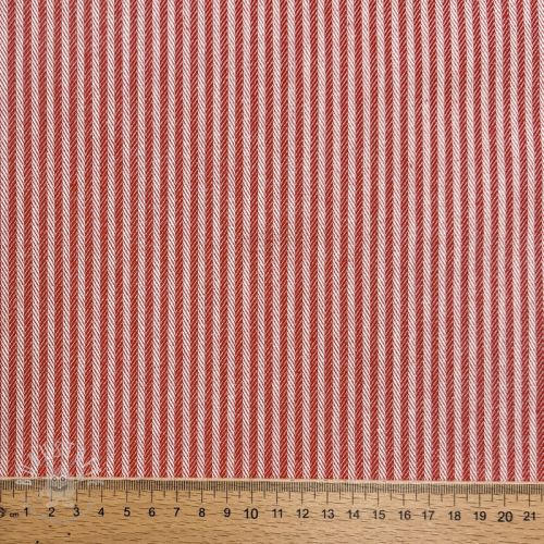 Dekostoff DOBBY Colored stripe poppy red