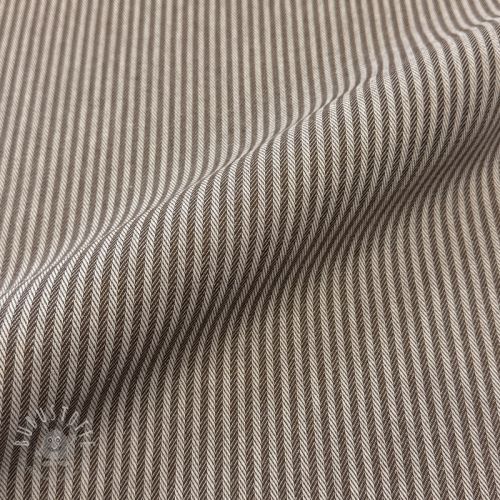 Dekostoff DOBBY Colored stripe coffee