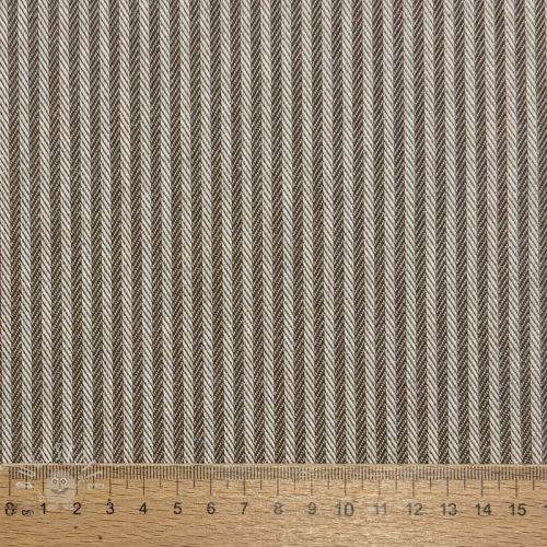 Dekostoff DOBBY Colored stripe coffee