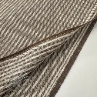 Dekostoff DOBBY Colored stripe coffee