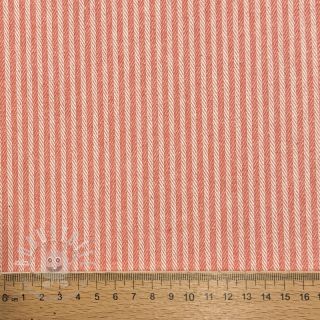 Dekostoff DOBBY Colored stripe coral