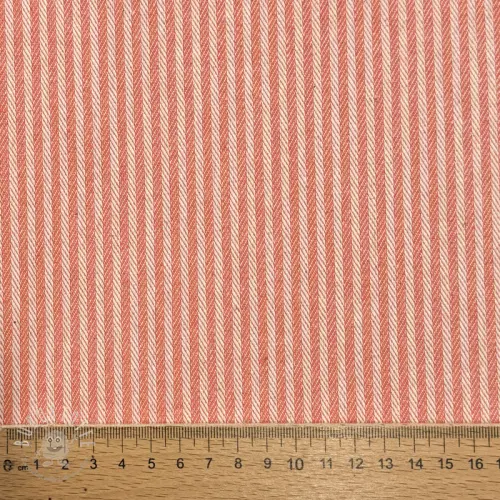 Dekostoff DOBBY Colored stripe coral