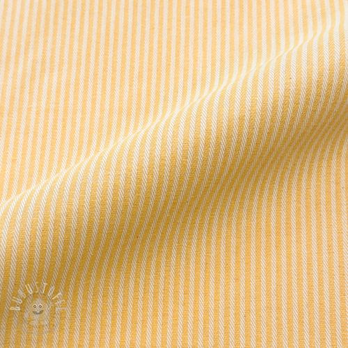 Dekostoff DOBBY Colored stripe warm yellow
