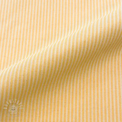 Dekostoff DOBBY Colored stripe warm yellow
