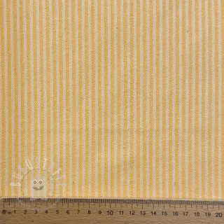 Dekostoff DOBBY Colored stripe warm yellow