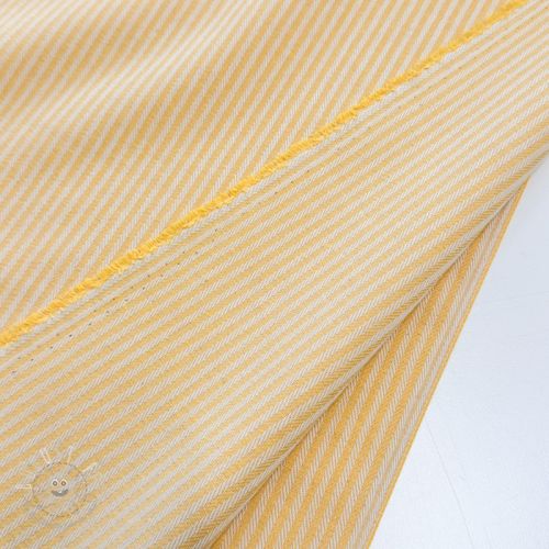 Dekostoff DOBBY Colored stripe warm yellow