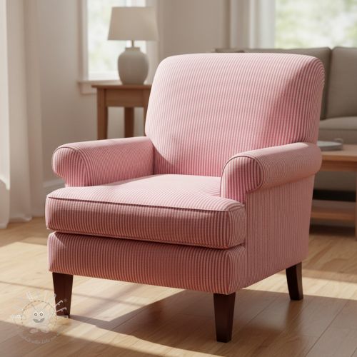 Dekostoff DOBBY Colored stripe fuchsia