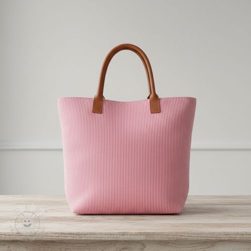 Dekostoff DOBBY Colored stripe fuchsia