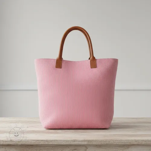 Dekostoff DOBBY Colored stripe fuchsia
