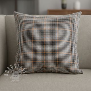 Baumwollstoff YARN DYED BRUSHED Check Mike ecru