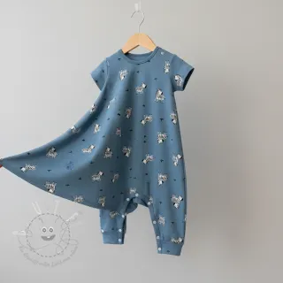 Baumwollstoff FLANNEL Zebras blue