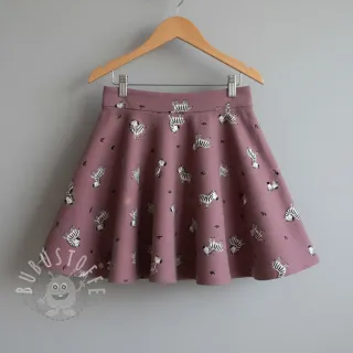 Baumwollstoff FLANNEL Zebras mauve