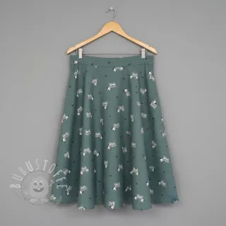 Baumwollstoff FLANNEL Zebras green