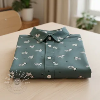 Baumwollstoff FLANNEL Zebras green