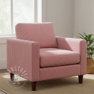 Dekostoff DOBBY Colored stripe cherry