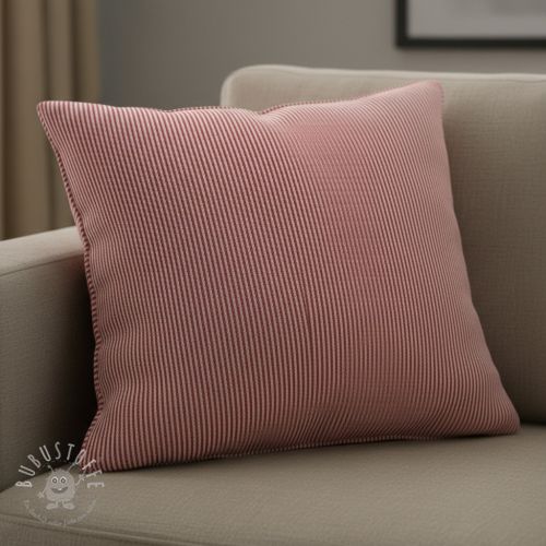 Dekostoff DOBBY Colored stripe cherry