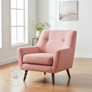 Dekostoff DOBBY Colored stripe poppy red