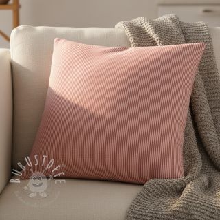 Dekostoff DOBBY Colored stripe poppy red