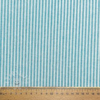 Dekostoff DOBBY Colored stripe turquoise