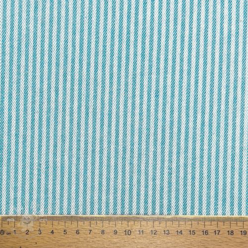 Dekostoff DOBBY Colored stripe turquoise