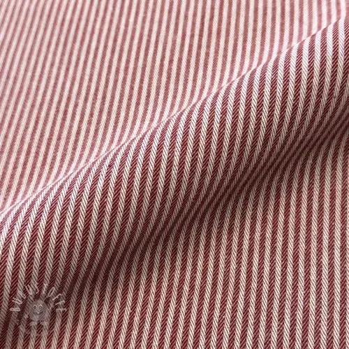 Dekostoff DOBBY Colored stripe burgundy