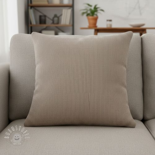 Dekostoff DOBBY Colored stripe coffee