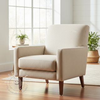 Dekostoff DOBBY Colored stripe sand