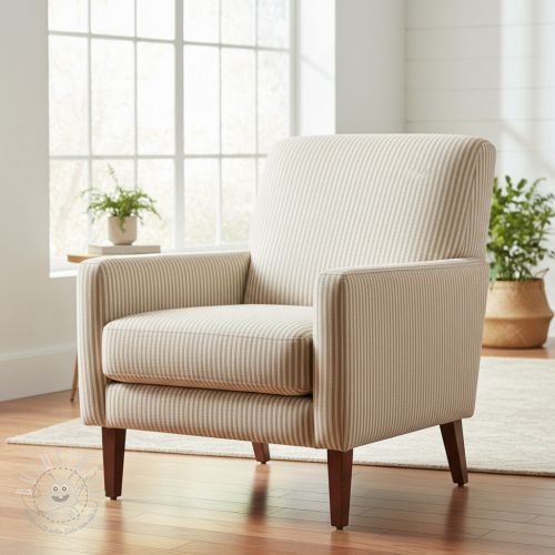 Dekostoff DOBBY Colored stripe sand