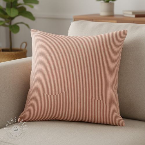 Dekostoff DOBBY Colored stripe dark orange