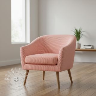 Dekostoff DOBBY Colored stripe coral