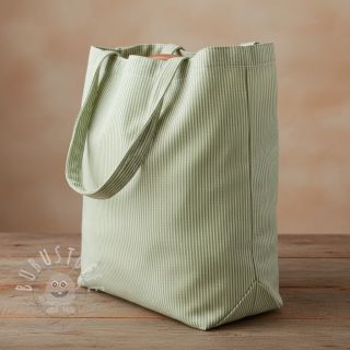 Dekostoff DOBBY Colored stripe light green